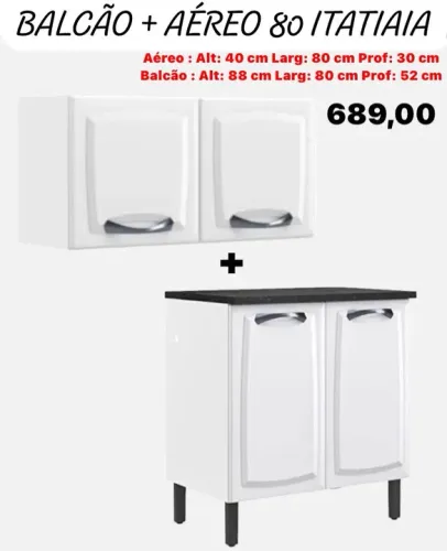 Balcão Itatiaia + armário aéreo 2 PT - ENTREGA HOJE !!!