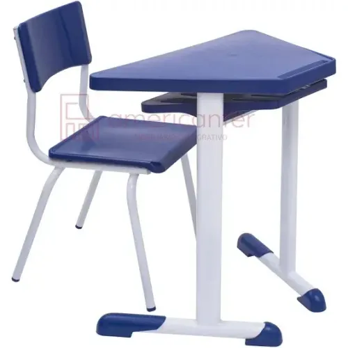 Conjunto Trapézio Juvenil C/porta livros(kit com 6+ mesa central)