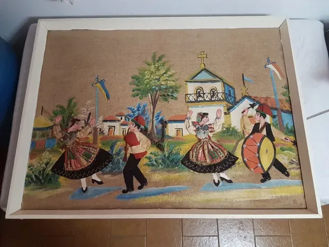 Quadro antigo de Portugal em tecido