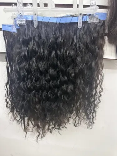 Cabelo humano na fita 35cm cacheado cacho tipo 3
