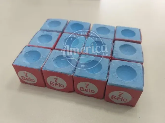 Giz azul 7 Belo, para Bilhar, Sinuca - 12 unidades