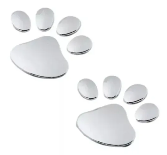 Kit Adesivo De Patinhas 3d Cromada