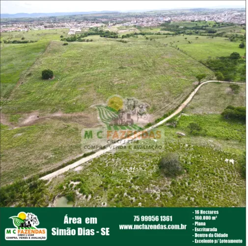 Área à Venda em Simão Dias - SE | Ideal p/ Loteamento | 16 Hectares | 160.000 m²