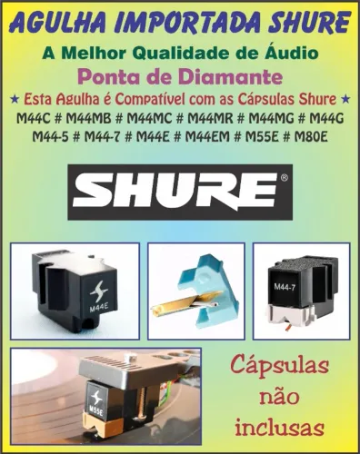 Agulha Importada Toca Discos Shure M44C M44E M447 M44G M55E