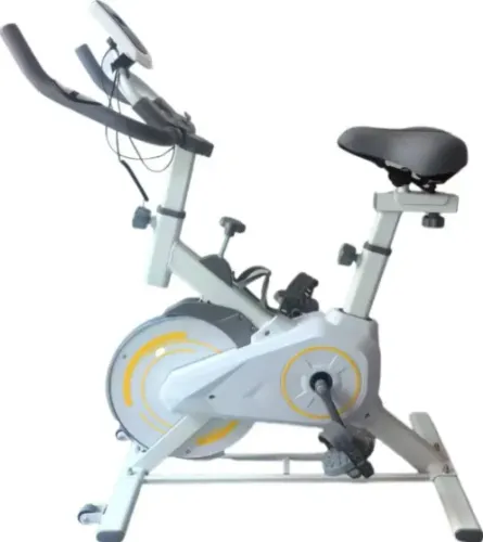 BICICLETA ERGOMETRICA SPINNIG BRANCA COM AMARELO
