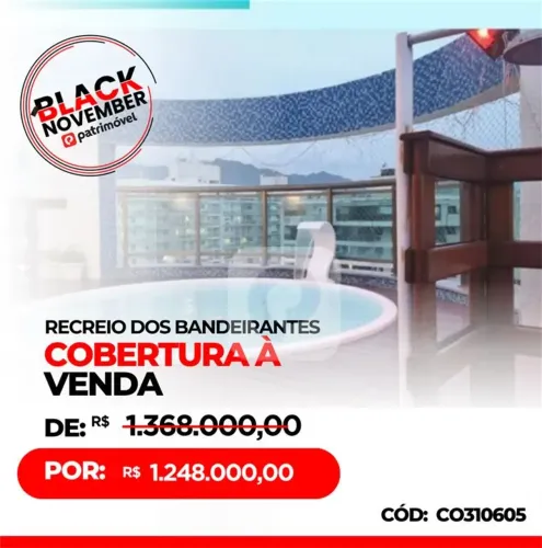 Apartamento à Venda - Recreio, 3 Quartos, Cobertura Linear 189 m²