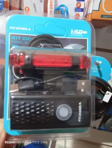Kit Farol e Lanterna Traseira para Bicicleta Eecoda