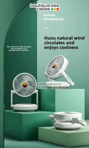 MINI VENTILADOR MESA OU PAREDE FAN-12933 INOVA COM LED Oscilação Automática de 90°