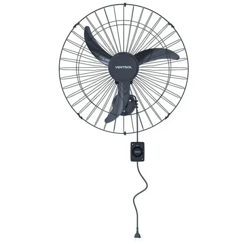 Ventilador de Parede Ventisol Monta Fácil 50CM BIV 200W 3 Pás Preto