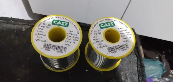 Kit 2 solda estanho 500g sn50 pb50 2.40mm