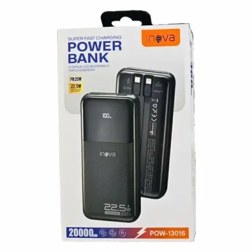 Carregador Portátil Bateria Celular 20.000mAh Turbo Inova POW-13016
