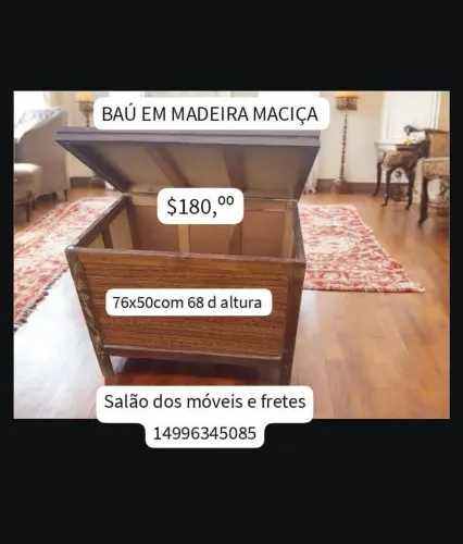 Baú madeira maciça 