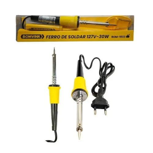Ferro de Solda Elétrico 30W Com Estanho 127V - Novo