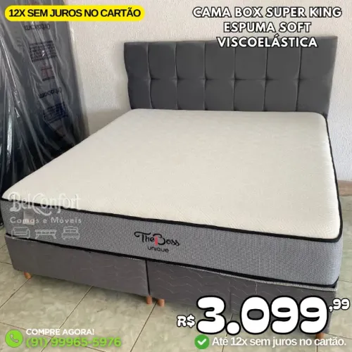 Cama Box Super King Espuma Soft Viscoelástica