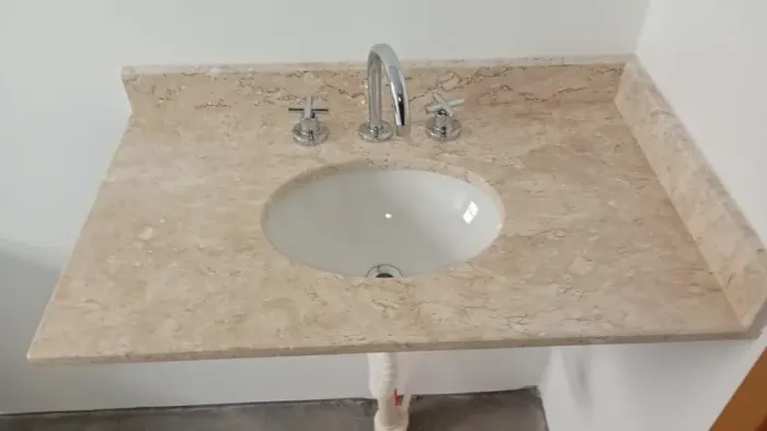 Pia Banheiro Travertino Nacional 80x40cm 