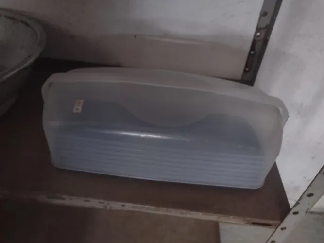 Boleira plástica com tampa - ideal para bolos, pães e tortas. Prática e resistente!