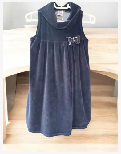 Vestido Infantil Elian de Veludo Preto