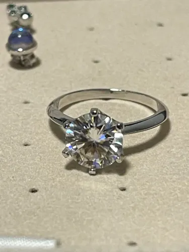 Anel Aliança Solitário Prata 925 Moissanite 3ct