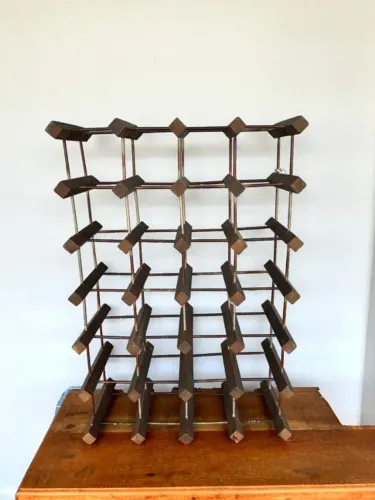adega de designer para 24 garrafas - elegância em madeira e metal! retirada rj