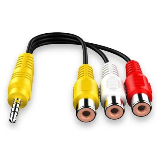 Cabo P3 AV para RCA Audio e Vídeo Fêmea