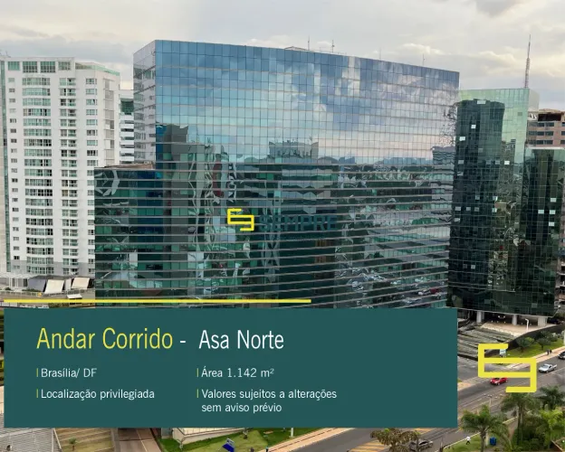 Andar corrido para aluguel, Asa Norte - Brasília/DF