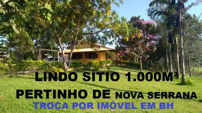 Lindo Sítio 1.000m² Pertinho de Nova Serrana  Florestal Troca em BH