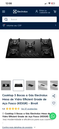 Cooktop 5 bocas Electrolux
