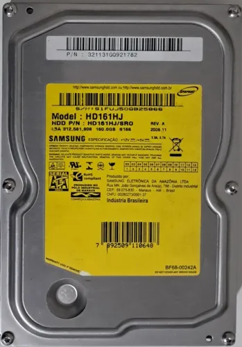 HD Samsung 160GB SATA 3,5" - HD161HJ