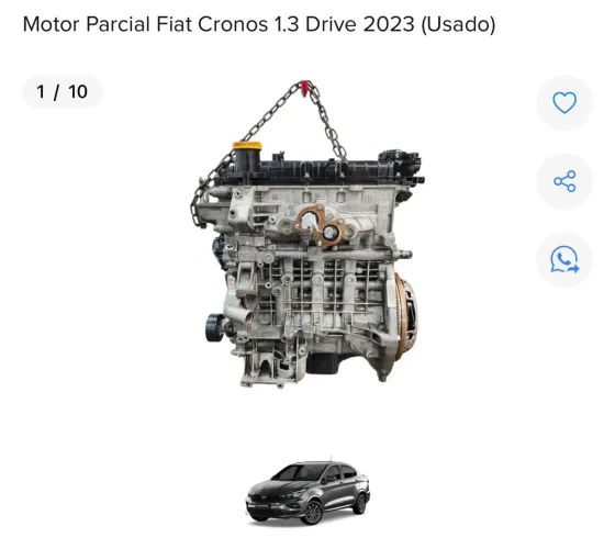 MOTOR PARCIAL FIAT CRONOS 1.3 DRIVE 2023 COM NF E GARANTIA 