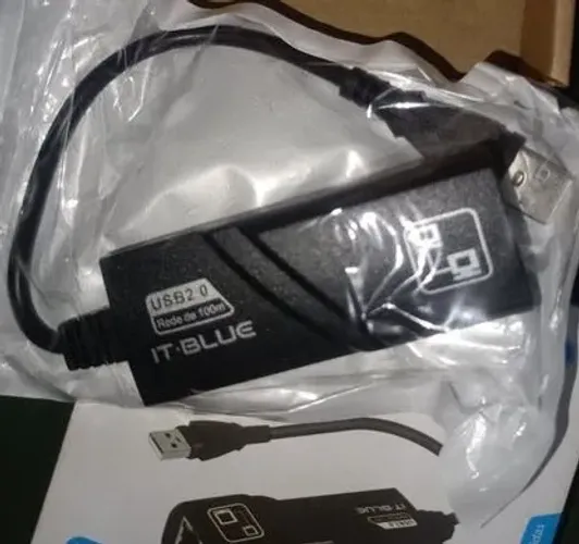 Adaptador Ethernet Usb 2.0 Rj45 Rede Gigabit 10/100Mbps Cabo NOVO na Caixa!