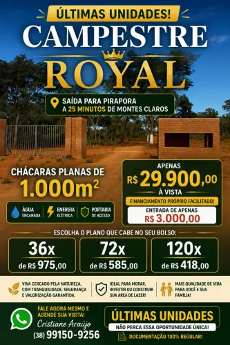 Chácaras Planas na saída para Pirapora a 25min de Moc na entrada para Pederneiras