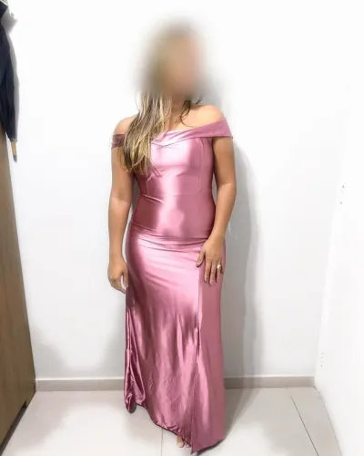 Vestido de festa/ Madrinha Rosa M, usado uma vez