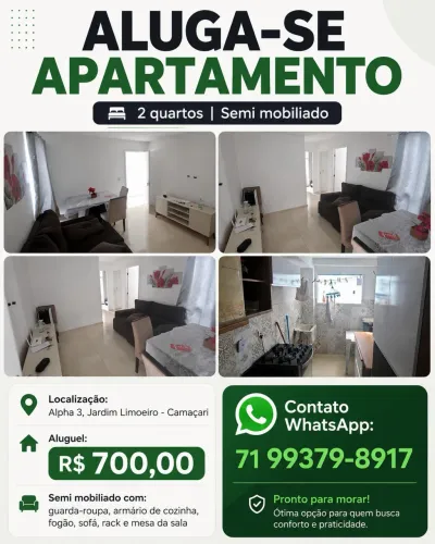 Apartamento Semi Mobiliado