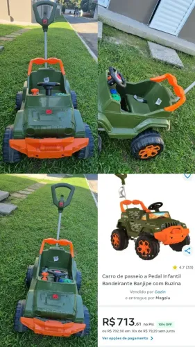 Carrinho de passeio jipe criança