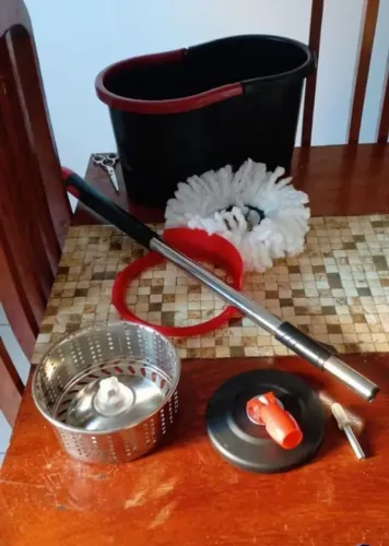 Mop giratório com balde inox 09L. completo