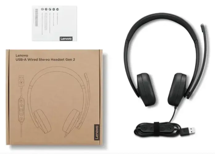 Fone De Ouvido Lenovo Headset Estéreo Com Fio Usb-a Gen 2