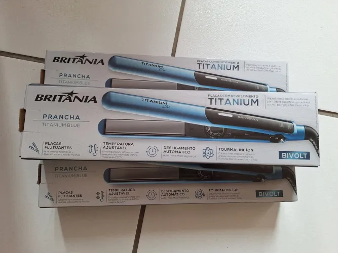 Prancha chapinha Britânia Titanium Blue