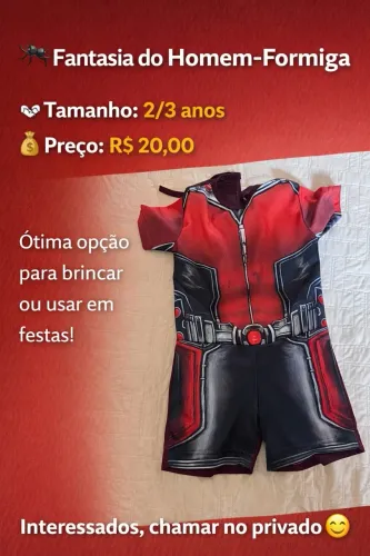 Fantasia Infatil Homem Formiga