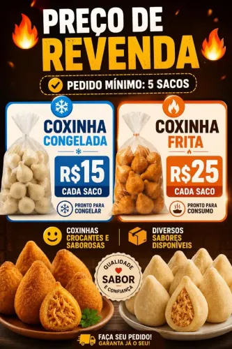 Revenda de coxinhas fritas