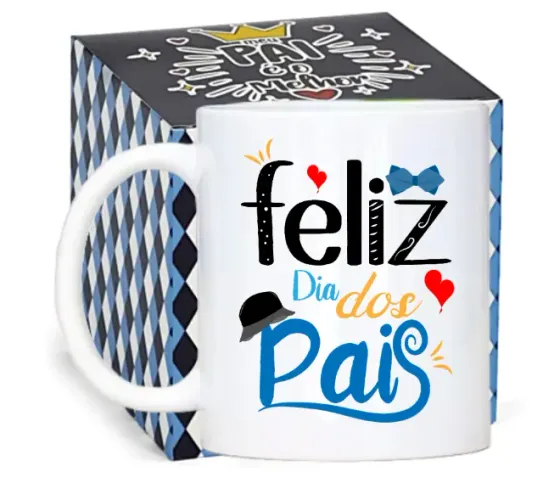 Caneca Dia dos Pais com Caixinha Tag e Fita