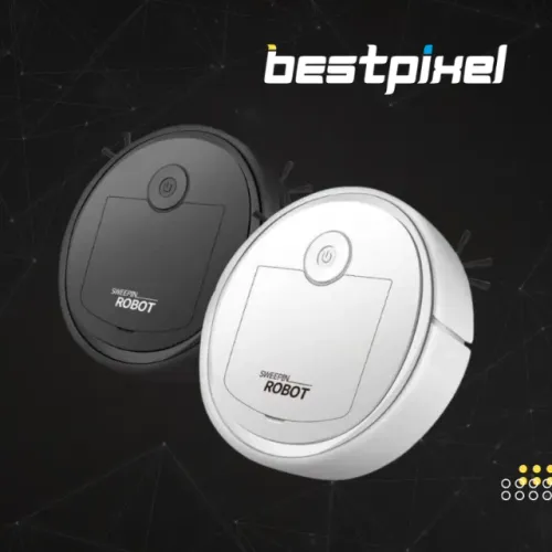 Robô Aspirador Inteligente Branco/Preto - Limpeza Automática Compacta