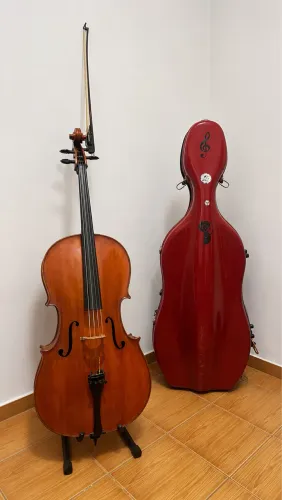 Violoncelo francês + Case de fibra