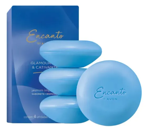 2 Caixas de Sabonete em Barra  com 4 un 80g Avon Encanto Glamurosa