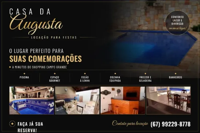 Festa com PISCINA e CHURRASQUEIRA - perto da Afonso Pena