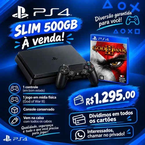 Playstation 4 Slim 500gb + God of War III
