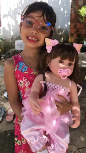 Boneca Bebe Reborn Menina 100% Silicone pode dar banho 55 Cm-Nova lacrada