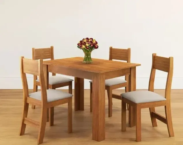 Mesa de jantar Perla com 4 cadeiras 
