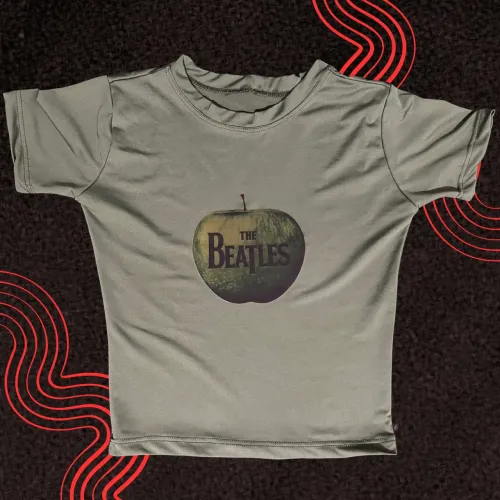 Blusa Cropped Band Tee The Beatles Vintage Grunge - Tamanho M