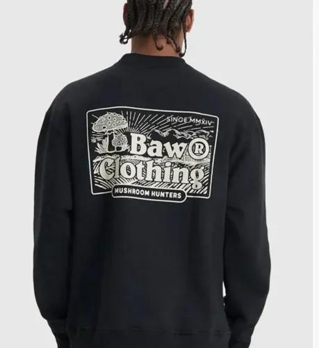 moletom baw clothing mushroom hunters preto