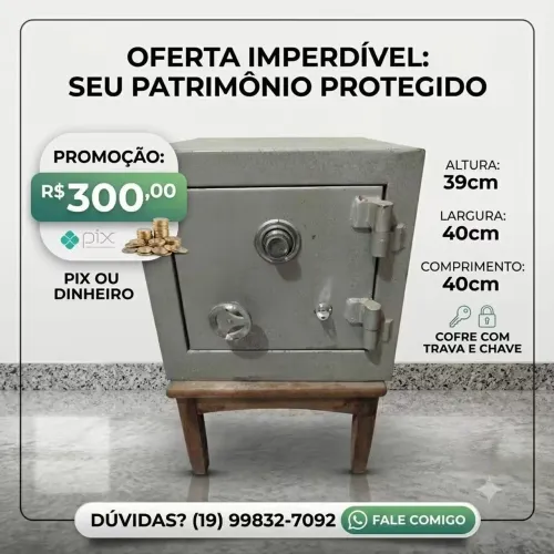 Cofre com chave , 300,00 Pix ou Dinheiro 